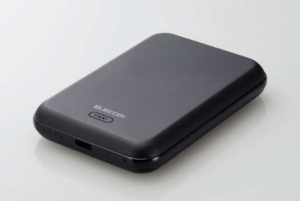 マグネット付きワイヤレス充電対応モバイルバッテリー (5000mAh) DE-C40-5000BK
