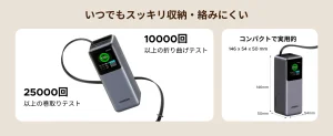 UGREEN Nexode Power Bank 20000mAh 165W 収納式USB-Cケーブル内蔵